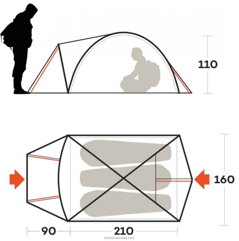 carpa atacama 3 N2T8B483unisexo Ferrino