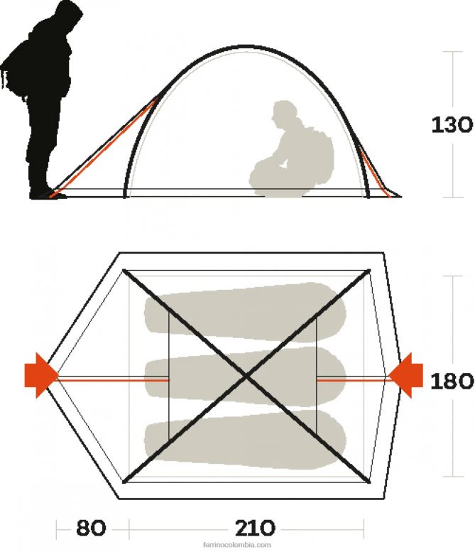 carpa kalahari 3 N2T8B485unisexo Ferrino