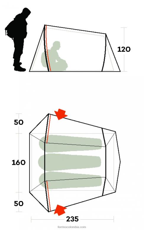 carpa lightent 3 pro N2T8B465unisexo Ferrino