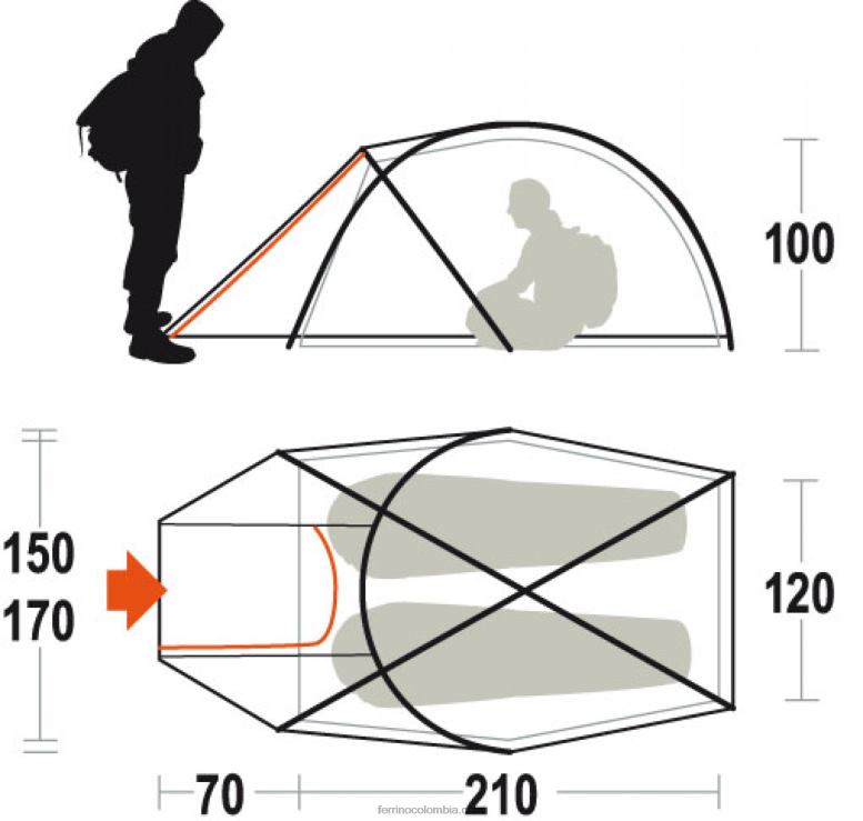 carpa pilier 2 N2T8B445unisexo Ferrino