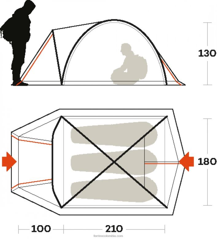 carpa tenere 3 N2T8B486unisexo Ferrino