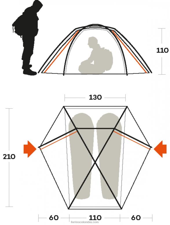 carpa trivor 2 N2T8B454unisexo Ferrino