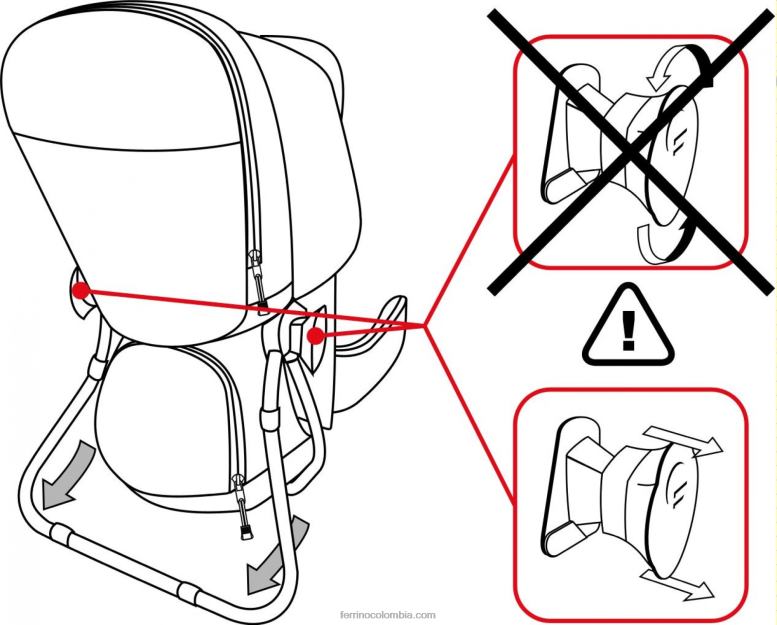 mochila caribú rojo N2T8B105 rojo niños Ferrino